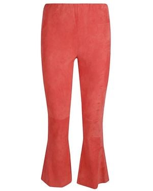 Via Masini 80 Broeken ,Rood ,Leer Leren Broek