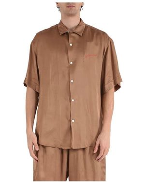 ih nom uh nit Short Sleeve Shirts - Brown