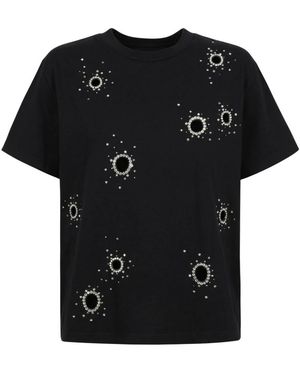 Des Phemmes Tops ,Zwart ,T-Shirt Met Ronde Hals