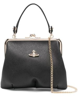 Vivienne Westwood Schwarze Kiss-Lock Top-Griff Tasche