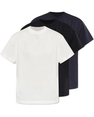Jil Sander Tops ,Veelkleurig ,Katoen 3-Pack T-Shirt Set Met Korte Mouwen - Blauw