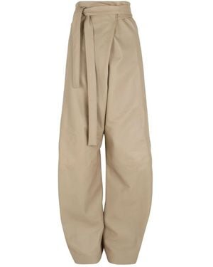 Cortana Leather Trousers - Natural