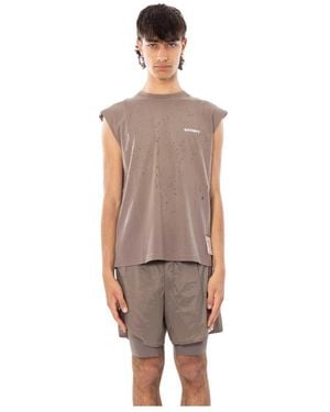 Satisfy Tops ,Grijs ,Katoen Moth Tech Muscle Tee - Bruin