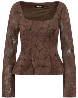 ROTATE BIRGER CHRISTENSEN Long Sleeve T-Shirts - Brown