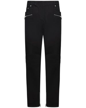 Balmain Schwarze Biker-Jeans Mit Gerippten Details