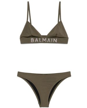 Balmain Badmode ,Groen ,Polyester Groene Triangelbikini