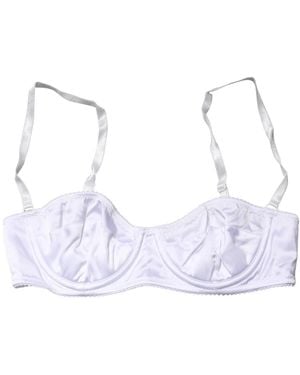 Dolce & Gabbana Ondergoed ,Wit ,Polyester Semi-Pad Balconette Bh Met Beugel