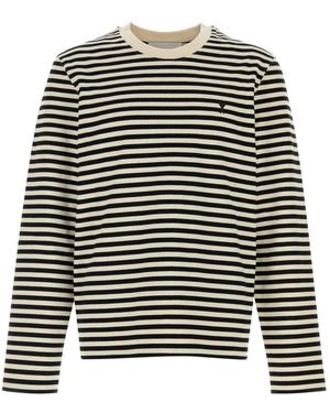 Ami Paris Tops ,Veelkleurig ,Katoen Geborduurd Katoenen T-Shirt - Zwart