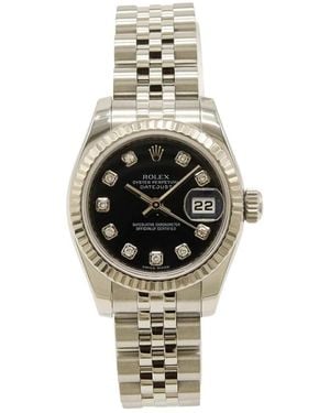 Rolex Diamanten Wijzerplaat Elegant Horloge - Metallic