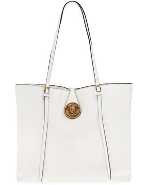 Versace Leder-Tasche Mit Medusa-Kopf - Weiß