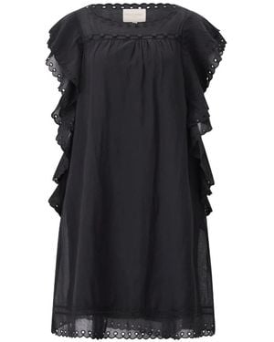 Stella Forest Besticktes Midi-Kleid Mit Rüschen - Schwarz