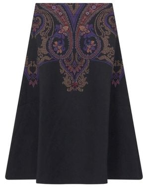 Etro Rokken ,Zwart ,Maxi Rok - Blauw