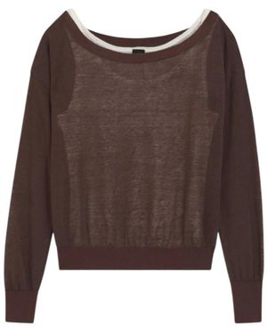 HUGO Round-Neck Knitwear - Marron