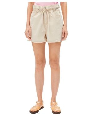 ARMEDANGELS Korte Broeken ,Grijs ,Denim Shorts Met Strikceintuur - Naturel