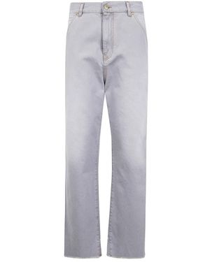 DARKPARK Wijde Pasvorm Denim Riem Versierde Jeans - Grijs