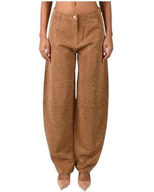 Elisabetta Franchi Loose Fit Jeans - Brown