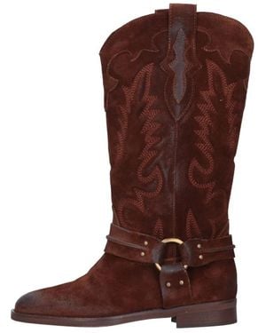 GISÉL MOIRÉ Cowboy Boots - Marrón