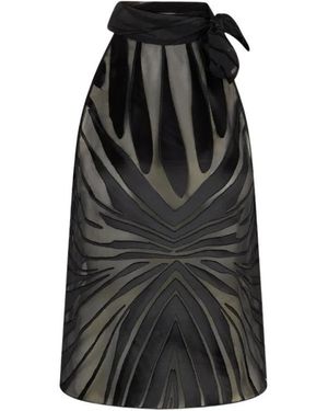 Roberto Cavalli Tops ,Zwart ,Rayon Top Met Ray Devoré Print