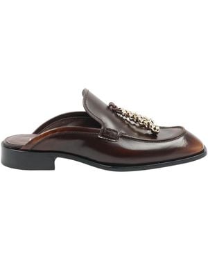 Loewe Schoenen ,Bruin ,Leer Edge Loafer Mule
