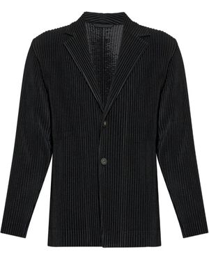 Issey Miyake Jassen ,Zwart ,Polyester Plissé Jas