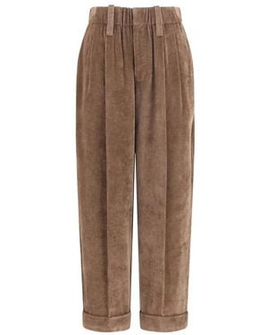 Brunello Cucinelli Tapered Trousers - Marrone