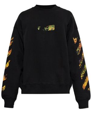 Off-White c/o Virgil Abloh Hoodies & Sweatvesten ,Zwart ,Katoen Sweatshirt Met Kleurrijk Logo
