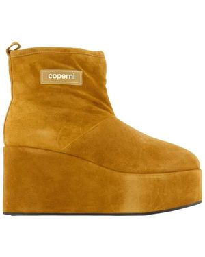 Coperni Schoenen ,Bruin ,Leer Shearling Wedge Boots - Geel