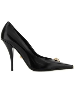 Versace La Medusa 105 Leather Court Shoes - Black