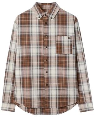 Burberry Madras Check Baumwollhemd - Braun