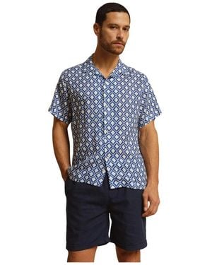 Peninsula Short Sleeve Shirts - Blue