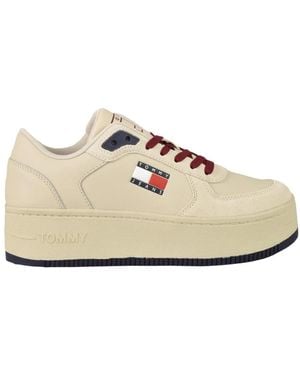 Tommy Hilfiger Sneakers in pelle con suola in gomma - Bianco