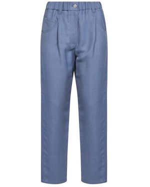Brunello Cucinelli Straight Trousers - Blue