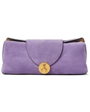 Versace Tassen ,Paars ,Leer Vivian Suede Clutch