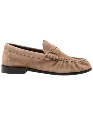 Saint Laurent Schoenen ,Leer Ruched Penny Loafer - Naturel