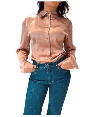 Please Overhemden ,Roze ,Camicie Viscosa - Blauw