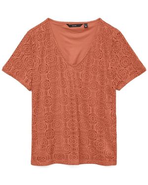 Vero Moda Tops ,Bruin ,Langoustino T-Shirt - Oranje
