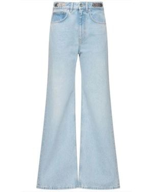Rabanne Jeans ,Blauw ,Katoen Uitlopende Helderblauwe Jeans Met Verborgen Sluiting
