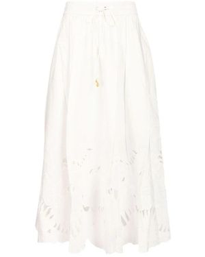 Zimmermann Mahon Geborduurde Midi Rok - Wit