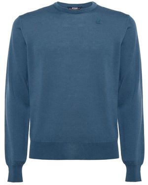 K-Way Blauer Strickpullover