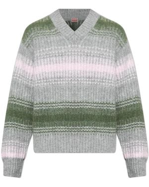 KENZO V-Neck Knitwear - Gray
