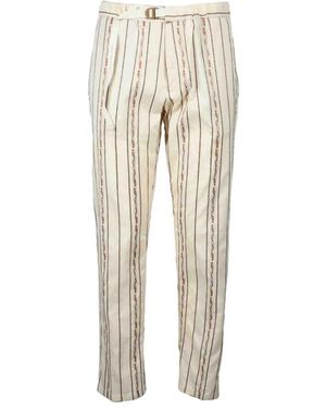 White Sand Elegante Baumwollmischung Hose - Natur