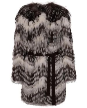 Yves Salomon Belted Coats - Marrone