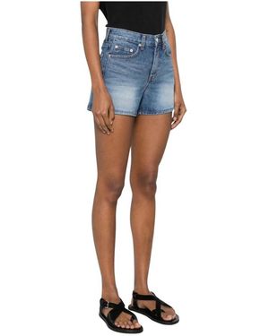 DUNST Korte Broeken ,Blauw ,Denim Mini Denim Shorts