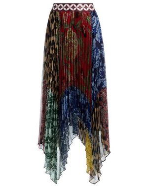 Alice + Olivia Rokken ,Veelkleurig ,Plissé Midi/Maxi Rok - Blauw