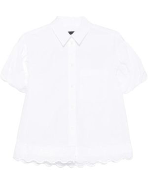 Simone Rocha Shirt Met Geschulpte Zoom En Pofmouwen - Wit