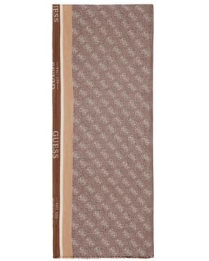 Guess Brauner Jacquard Schal Mit 4G Muster