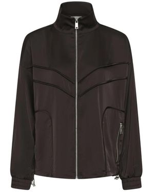 Gestuz Hoodies & Sweatvesten ,Bruin ,Zip-Throughs - Zwart