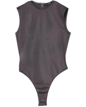 Mugler Tops ,Grijs ,Grijze Mouwloze Top