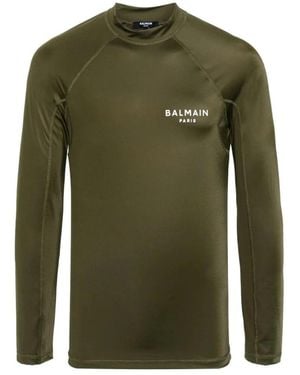 Balmain Long Sleeve T-Shirts - Green