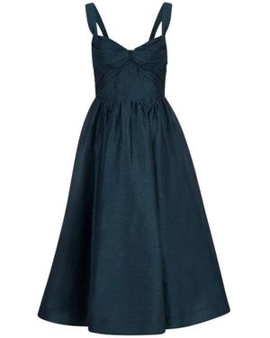Zimmermann Rebellion Drape Midi Jurk - Blauw